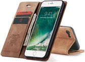 CASEME Retro Wallet Hoesje voor iPhone SE 2020 / iPhone 7/8 - Bruin