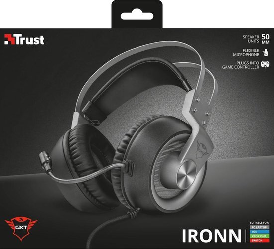 Trust GXT 430 Ironn Casque Avec fil Arceau Jouer Noir bol