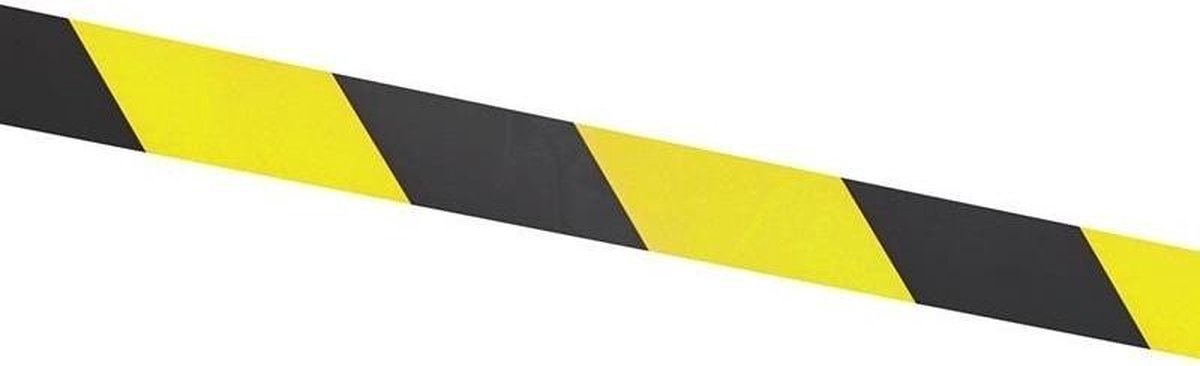 Afzetlint geel/zwart - 100 meter - 75 mm markeerlint | bol.com