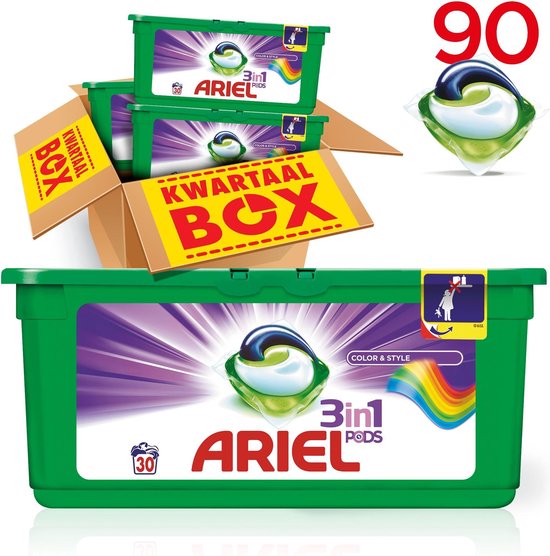 Ariel 3in1 Colour&Style - 3x30 wasbeurten - Wasmiddel | bol.com