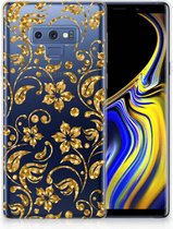 Geschikt voor Samsung Galaxy Note 9 TPU Hoesje Design Gouden Bloemen