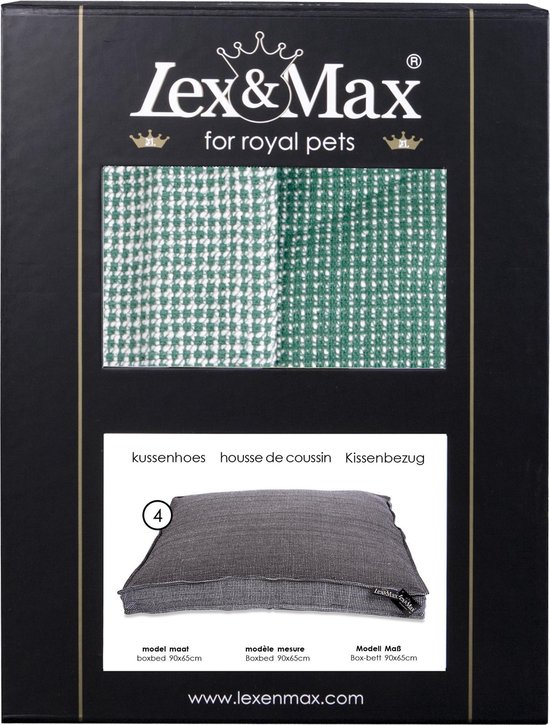 Foto: Lex max london losse hoes voor hondenkussen boxbed donkergroen 90x65cm