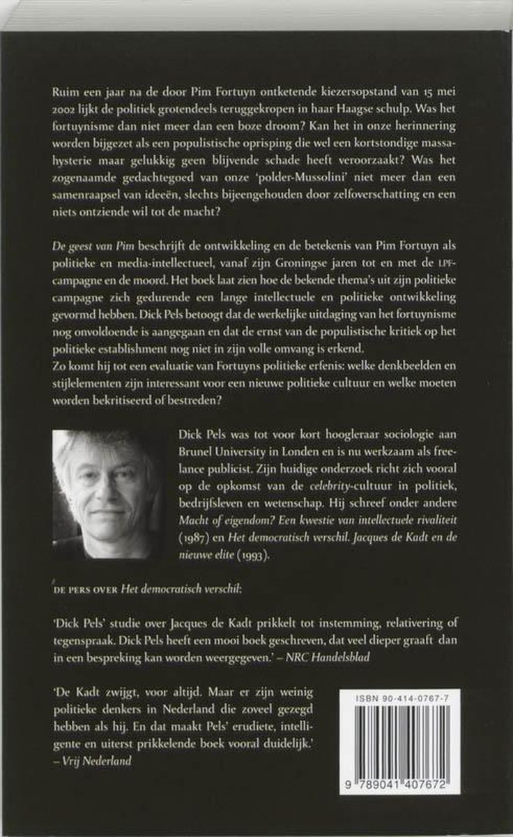 De geest van Pim - back cover