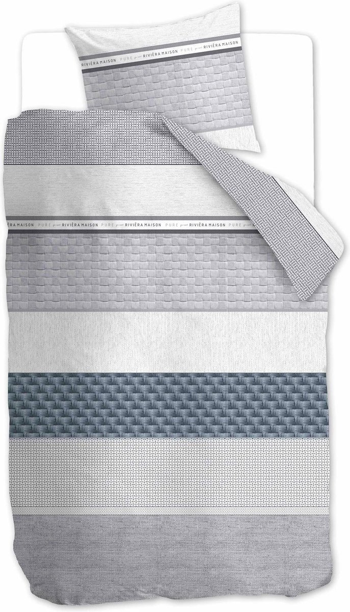 Riviera Maison Pure Resort dekbedovertrek - Eenpersoons - 140x200/220 - Grijs