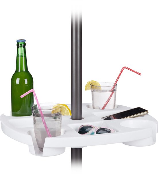 Relaxdays parasoltafel - tafel voor parasol - fleshouder - hoogte  verstelbaar - kunststof | bol.com