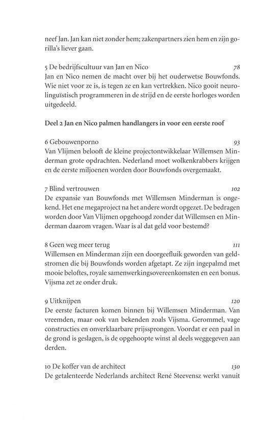 Tekst met vermelding van een fraudezaak, een bedrijfscultuur en bouwfondsen