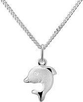 The Jewelry Collection Ketting - Dolfijn - 36+4cm - Zilver