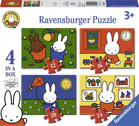 Kosmisch punch verdrietig Ravensburger nijntje 4in1box puzzel - 12+16+20+24 stukjes - kinderpuzzel |  bol.com