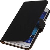 Effen Bookstyle Hoes Geschikt voor Samsung Galaxy J7 Zwart