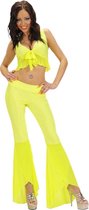 Sexy fluo geel disco kostuum voor vrouwen - Volwassenen kostuums