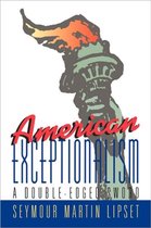 Boekomslag met een Vrijheidsbeeld-fakkel en de titel American Exceptionalism, A Double-Edged Sword door Seymour Martin Lipset.