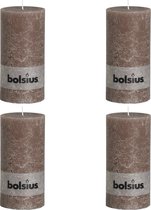 Bolsius Stompkaars  rustiek - Taupe - H20 cm - 4 stuks