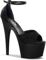 Pleaser - ADORE-768 Sandaal met enkelband, Paaldans schoenen - Paaldans schoenen - 41 Shoes - Zwart