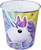 Kinder Prullenbak Emoji Unicorn - Multicolor - Ø20,5x22cm - Prullenmand