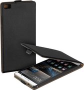 Zwart eco leather flipcase Huawei P8 Max hoesje