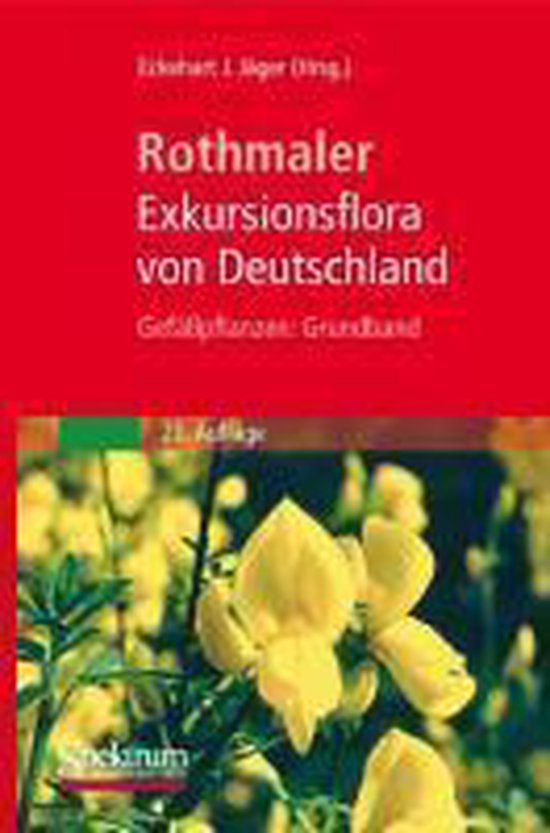 Boekcover: Rothmaler Exkursionsflora von Deutschland, Gefäßpflanzen. Grundband. 21. Auflage. Met afbeelding van gele bloemen.