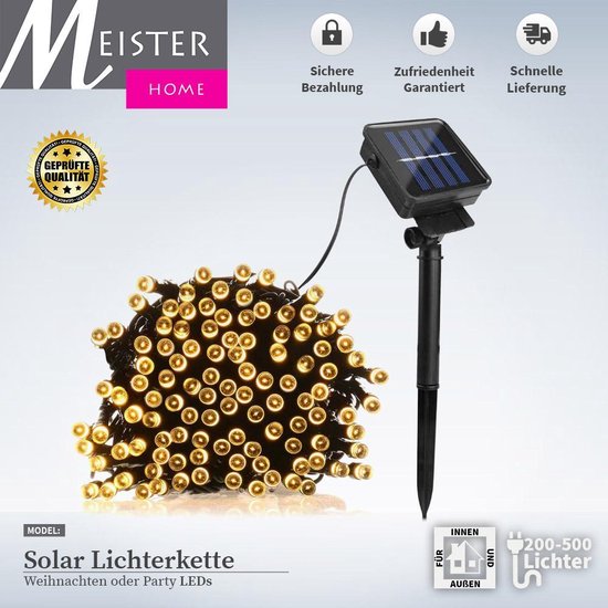 Solar LED 200 stuks Warm wit Buitenverlichting Tuinverlichting Party - Meisterhome