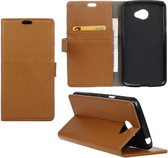 Litchi cover bruin wallet case hoesje LG K5