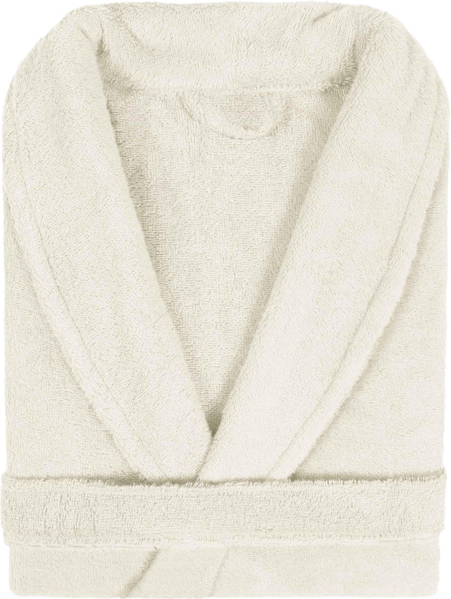 Badjas Badstof Uni Pure Royal met Shawlkraag Ecru col 1670 Maat S