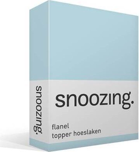 Snoozing - Flanel - Topper - Hoeslaken - Eenpersoons - 80/90x200 cm - Hemel