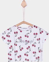 Tiffosi-meisjes-short shirt-Mint-Kersen-kleur: wit, rood-maat 110