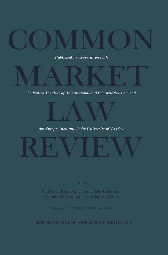 Law and Criminology (R0) - Common Market Law Review - cover