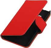 Rood Effen booktype cover hoesje voor Samsung Z1 Z130