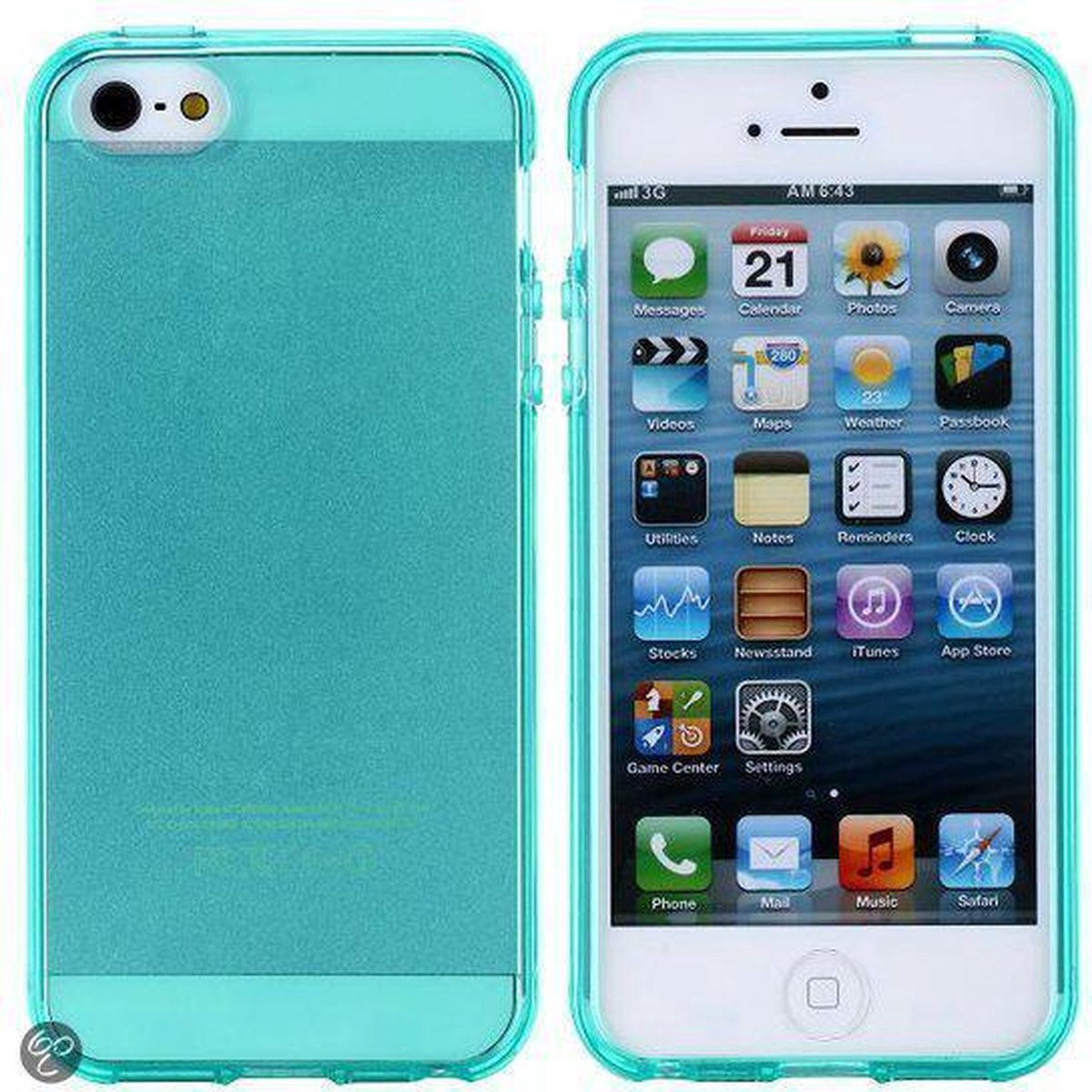 Flexibel hoesje groen-transparant iPhone 5 / 5S