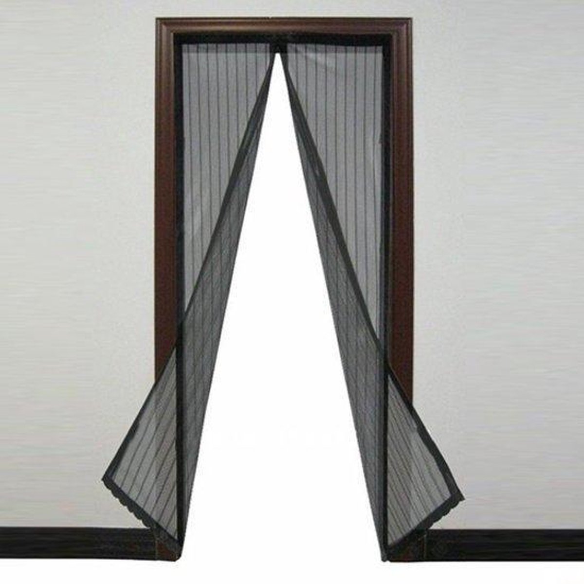 Lamellenhor voor deuren (met magneet) - 75x220 cm - Zwart
