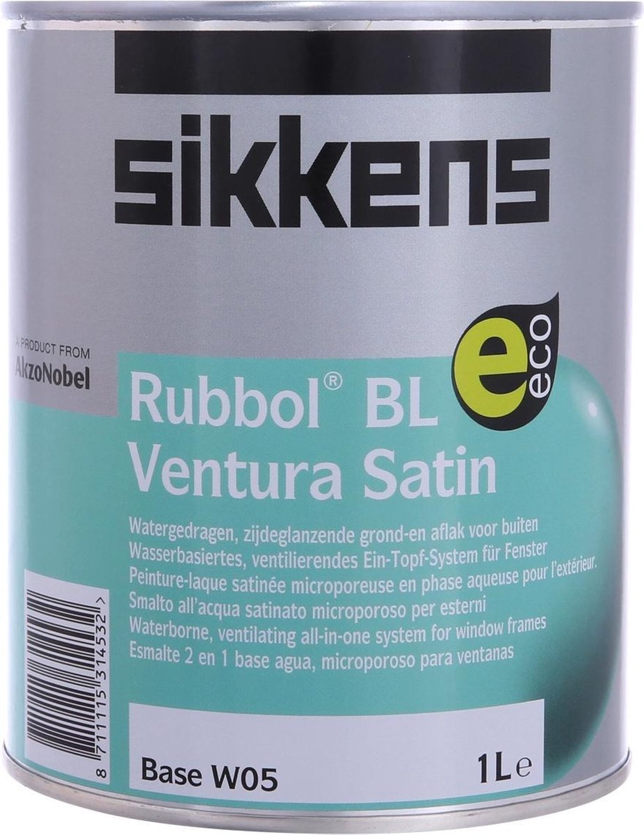 Sikkens Rubbol BL Ventura Satin - Acryl 1 liter RAL7024 - Grafietgrijs
