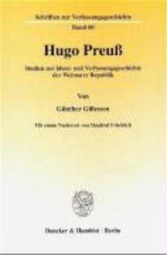 Hugo Preuss, Günther Gillessen | 9783428100194 | Boeken | bol.com