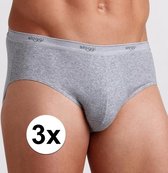 3x Sloggi basic midi heren slip grijs S - onderbroek