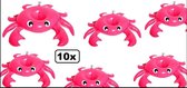 10x Opblaasbare bekerhouder 18 cm Krab rood