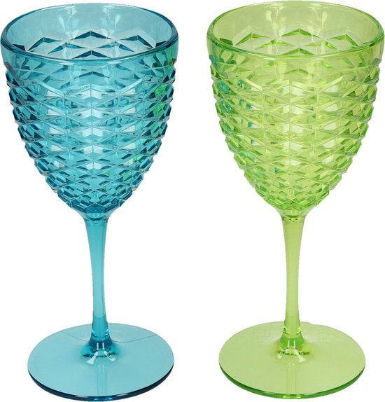 voordat Leerling Ga terug Brandani Plastic Drinkglazen – Groen en Blauw – 9x9x19 cm – 2 Stuks |  bol.com