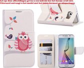 Xssive Hoesje voor Samsung Galaxy S6 Boek Hoesje Book Case G920 G920F Kleine Uil