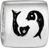 Quiges - 925 - Zilveren - Bedels -Sterling zilver - Beads - Horoscoop Vissen Kraal Charm - Geschikt – voor - alle bekende merken - Armband Z150