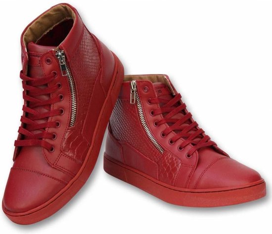 Sixth June Heren Schoenen - Heren Sneaker High Heel - Devil Red - Maten: 43  | bol.