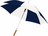 Automatische paraplu blauw/wit 82 cm