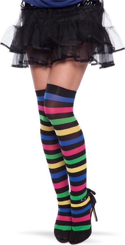 Tights Stay-up Neon Stripes | bol.com