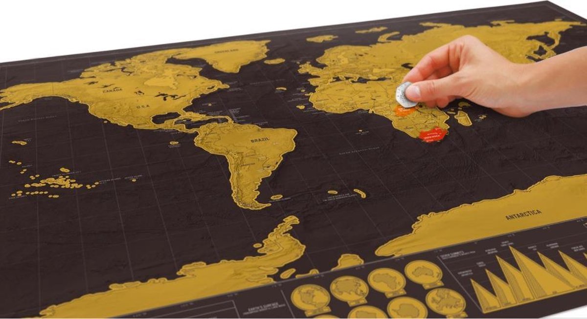 MAPPA DEL MONDO DA GRATTARE SCRATCH MAP CARTE MONDE A GRATTER - CM. 82,5 x  59,4 EUR 10,90 - PicClick IT