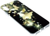 Goud vlinder hoesje siliconen Geschikt voor iPhone XS Max
