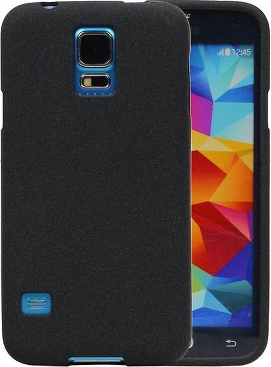 Zwart Zand TPU back case cover hoesje voor Samsung Galaxy S5