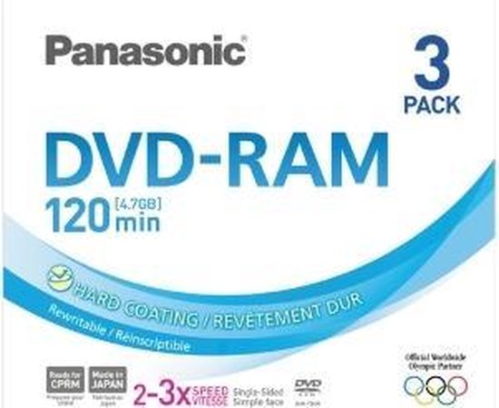 Panasonic LM-AF 120 LE3 DVD-RAM 4,7 GB 3 stuk(s)