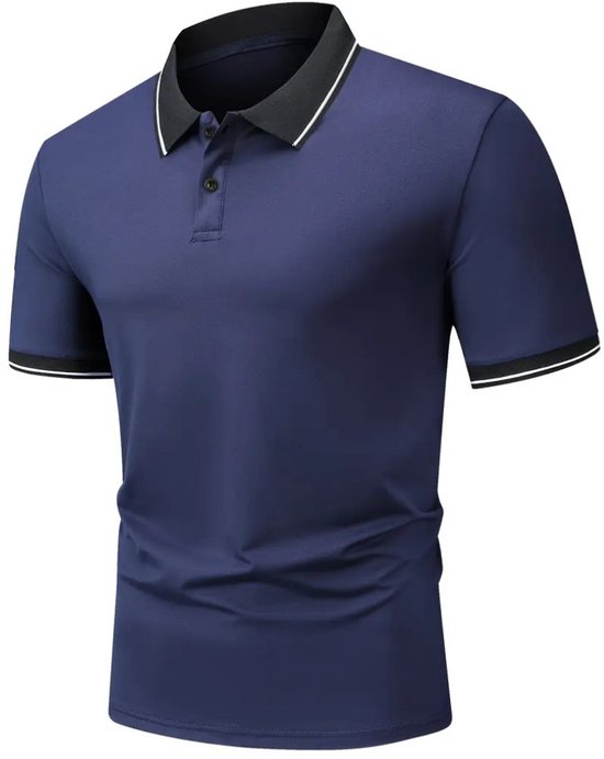 Bovista Golf Shirt Heren - T-shirt - Golfkleding - Golfen - Golf Accessoires - Polo Shirt - Zwart & Blauw & Groen - Maat XL — afbeelding 4