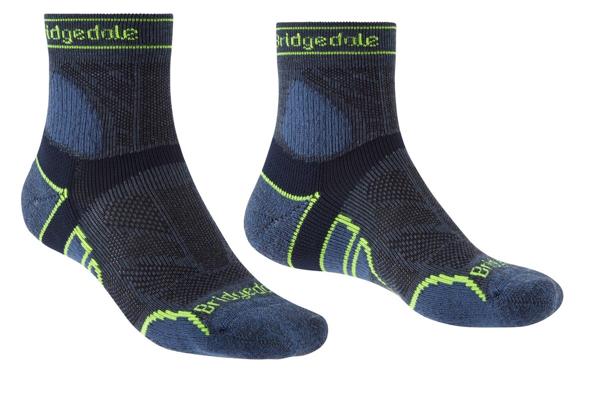 Bridgedale Heren Hardloopsokken Lightweight T2 Quarter Blauw