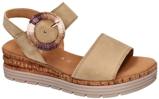 Toral Lella Beige/Zwart Damessandalen - Van Arendonk.nl