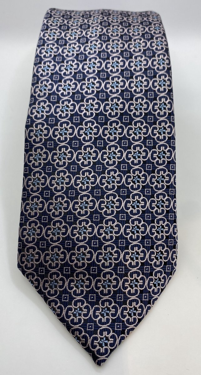 Qtie - Stropdas Cedar Rapids - Lichtpaars - blauw - 8cm - Pochette - Cadeau