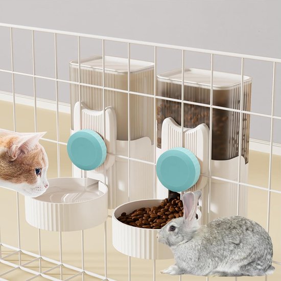 HENYEER Automatische voerdispenser voor huisdieren, voerdispenser voor chinchilla, fretten, hond, kittens, puppy's, egels, konijnen (groen
