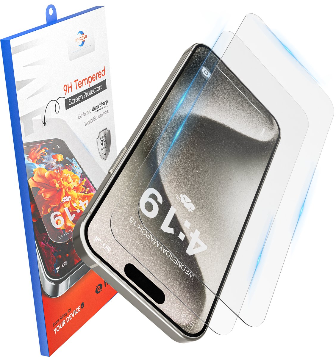 Screenprotector - Geschikt voor iPhone 15 Pro Tempered Glass - 2 stuks screen protector – beschermglas
