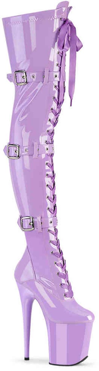 Pleaser FLAMINGO-3028 Plateau Overknee Laarzen 39 Shoes Paars